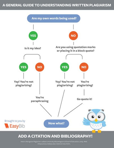 infographic from EasyBib.com regarding written plagiarism