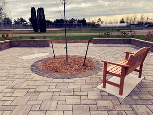 photo of the memory garden and bench